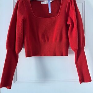 ASTR THE LABEL RED CROPPED SWEATER SIZE SMALL